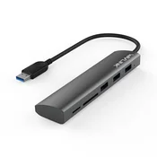 USB 3.0 Hub | USB A m | 3x USB A 3.0, 1x SD Card, 1x Micro SD, 1x DC | WAVLINK