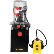 VEVOR Hidravlična enota dvojnodelna 12V 4L jekleni rezervoar 32x15x15 cm črna