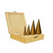 GEKO HSS stopenjski sveder, set 4 kos, 4-39mm, 4-32mm, 4-20mm, 4-12mm G38503