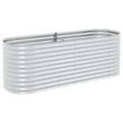 Vidaxl Visoka greda 240x80x81 cm pocinkano jeklo srebrna