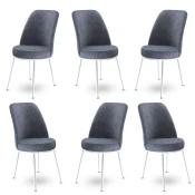 Hanah Home Set stolica Dexa, 45x89x42 cm, 6 komada, Sivo-bele