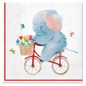 Serviete za decoupage Elephant on Bike - 1 kos