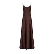 Serena Silueta Obleka Maxi satin slip dress Serene čokolada