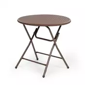 Blumfeldt Burgos Round, sklopivi stol, poliuretan, 80 cm O, 4 osobe, smedi