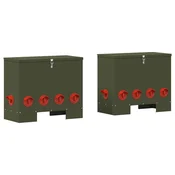 Vidaxl Hranilnik za piščance 2 pcs Oljčno zelena 60,5 x 29 x 51 cm