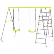 Homestar Igralni komplet 2 v 1 z vrvno plezalno mrežo in lestvijo 260x185x180 cm zelena