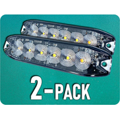 KAMAR Opozorilna LED luč 6xLED, tanka, 20W, 3 načini, 12/24V/2-PACK! [LW0038-2]