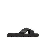 Natikači Calvin Klein Sq Molded Sandal Xcross Lth HM0HM02235 Črna