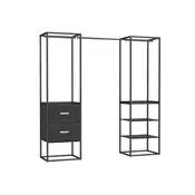 Songmics Oprta garderobna omara za oblačila 40x150x180 cm črna