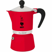 slomart italijanski kuhalnik za kavo bialetti rainbow rdeča kovina aluminij 60 ml