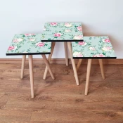 Hanah Home Set klub stočića 3Shp387, 3 komada, Tamnoplava