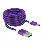 USB Kabl 2.0, USB A - micro USB B, 1,5m, M/M S-Box, Ljubicasti