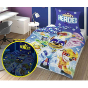 Svijetleca posteljina PATROLNE ŠAPE Mighty heroes plava