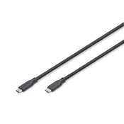 Silikonski USB-C-USB-C kabel, USB 4.0, 80Gbps, 8K@60Hz, 240W PD, 0,5m, črn