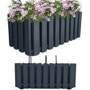 shumee DDEF400W-S433 balkonski cvetlični lonček 38 cm z ročaji antraciten merilnik vlage