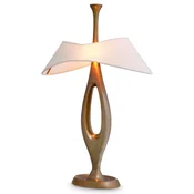 Casa Padrino luxury table lamp vintage brass/white 41.5 x H. 63 cm - Brass desk lamp with lampshade - Luxury table lamps - Luxury lighting - Luxury furniture - Luxury interior