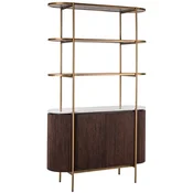 Casa Padrino luxury shelf cabinet dark brown/white/brass 120 x 40 x H. 200 cm - Living room furniture - Living room furnishings - Luxury furniture - Luxury furnishings - Furniture luxury