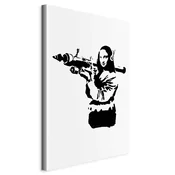 shumee Slika - Banksy Mona Lisa z raketnim metalcem (1 kos) vertikalna