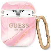 Guess GUA2UNMP ovitek za slušalke za AirPods 1/2 - marmor roza