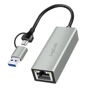 LOGILINK UA0238B USB-A-C 3.0 UTP transformator sivo