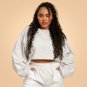 GymBeam Women‘s Bliss Cropped Sweatshirt Grey - BeastPink XS