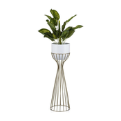 Metalna saksija LOFT 68x20 cm zlatna/bela