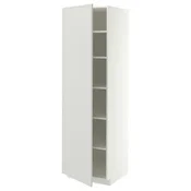 METOD Visoki element s policama, bijela/Aspudden svijetlo siva, 60x60x200 cm