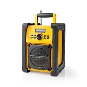 Nedis RDFM3100YW - FM radio za gradbišča| 15 W | Bluetooth | IPX5 | Ročaj | Črna/rumena