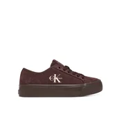 Calvin Klein Tenis superge Vulc Flatf Laceup Suede HW0HW03088 Bordo rdeča