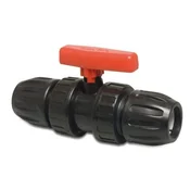 shumee Krogelni ventil PP 25 mm objemka 10 bar DN20 črn tip Safe 500