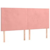 Vidaxl Vzglavje postelje roza 200x5x118/128 cm žamet