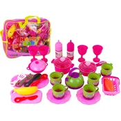 Velik set kuhinjskega pribora v torbi - 31 element - roza