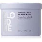 , Schwarzkopf Professional Blondme Bond Repair Purple Mask maska za lase za nevtralizacijo rumenih odtenkov 500 ml