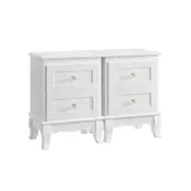Songmics Nočna omarica 2 predala 385x525x305 cm bela