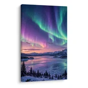 Slika pisano severno nebo nad jezerom - 80x120