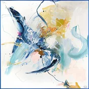 Slika z ročno naslikanimi elementi 102x102 cm Confidential Blue – Malerifabrikken