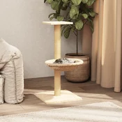 vidaXL Mačje drevo s praskalnikom iz sisala krem 74 cm