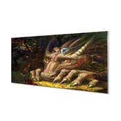 tulup.si Slika na akrilnem steklu Gozd dekle zmaj glava 125x50 cm 4 obešalnika