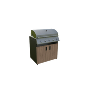Modularna letna kuhinja-element za žar (90x63,4x92 cm, nerjaveče jeklo, lesni dekor)