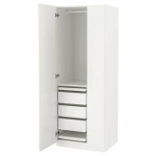 PAX / FORSAND Kombinacija garderobera, bela/bela, 75x60x201 cm
