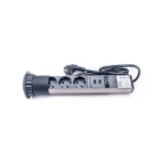 TOO PPS-306-3BR 3 podloška skriven mrežni razdelnik 2x USB crno-četkana