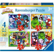 Ravensburger Puzzle Spidey in njegovi neverjetni prijatelji 4v1 (12, 16, 20, 24 kosov)