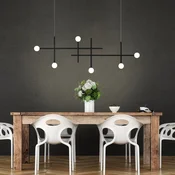 Bopp LED-visoka svetilka Cross, črna, aluminij, 6-žarilna - Dnevna soba/jedilnica - Sodobni - črna, opalna