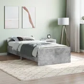 shumee vidaXL Posteljni okvir betonsko siv 100x200 cm material na osnovi lesa