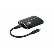 GEMBIRD A-CM-HDMIF2-01 Adapter USB-C na dual HDMI, 4K 60Hz, Crni