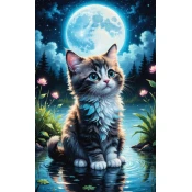 Norimpex - Puzzle Diamant painting: Cat by the pond 30x40cm - 1 - 39 dijelova