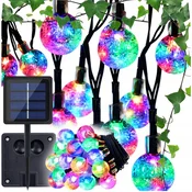 shumee Solarna girlanda 10m 100 LED kroglic IP65 senzor mraka vrtna zavesa RGB