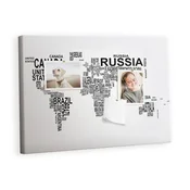 tulup.si Plošča iz plute Zemljevid črk 60x40 cm Kovinski zatiči