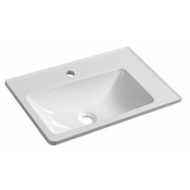 Umivalnik iz litega marmorja ARANA, 56 x 11 x 35 cm, bel, desni - Bela - 23 - 24 - 35.00 - Liti marmor - Obešen na steno – vijaki - Ne - Sapho - Desni - 56.00 - 1 odprtina - Rectangle - Kotni umivalnik - 56x11x35 cm