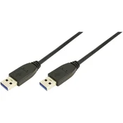 PRIKLJUČNI KABEL USB 3.0 LOGILINK, MOŠKI KONEKTOR A/MOŠKI KONEKTOR A, 1 M, ČRNE BARVE